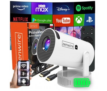 Mini Projektor Android Wifi Rzutnik Full Hd Bluetooth Z Baterią Zenwire K400