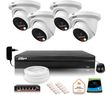 Zestaw Monitoringu Ip Dahua 8Mpx 4K 4 Kamery Ipc-Hdw2849Tm-S-Il Z Dyskiem